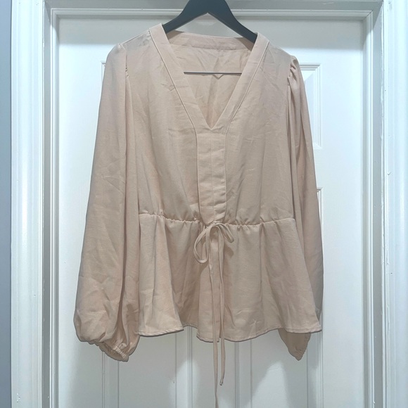 SHEIN Tops - Cream peplum blouse